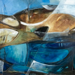 'Brimham Abstracted Forms II' Acrylics on Ultra Deep Canvas. 40 cm x 40 cm unframed size.