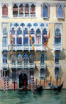 Palace And Gondolas. Watercolour.58x40 cms