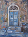 'The Blue Door, Greece', 50 x 60cm, oil on canvas