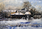 Snow on Crescent Gardens - Oil - 35 x 39cm