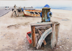 Boats, Cabo de Gata, watercolour,  38 x 26 cm