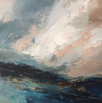 Dramatic Sky, Osmotherley Moor, Mixed Media 40cm x 40cm