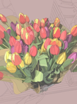 Supermarket Tulips, iPad painting
