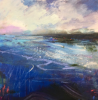 Loch Crossing, mixed media on canvas, 30 x 30 cm