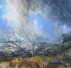Wind and Rain No 1, (section), Acrylic and gesso. Sold