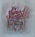 Violinist,                     Acrylic on Canvas,    55 x 55cm