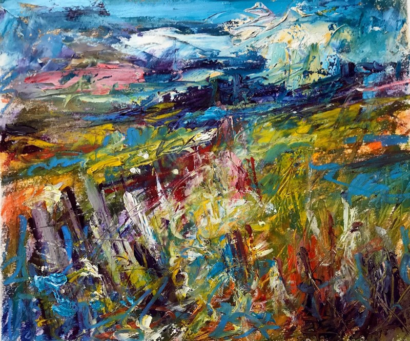 13 geraldine thompson 'walking from addingham' 22x26cm ink oil pastel, soft pastel and oil paint on watercolour paper copy lfa news