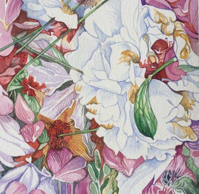 Garden Waste Collection Ii, Watercolour On Paper, 15 X 15cm Lfa Galleries 672