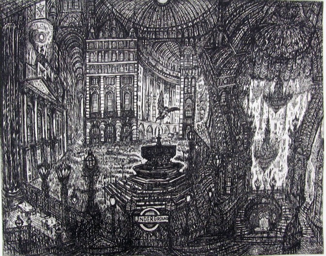It's Like Piccadilly Circus 48 X 60 Cm Etching (edition Of 30)