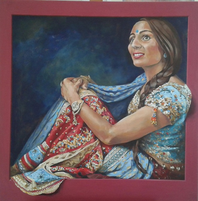 Krishna, Acrylic, 74x74cm