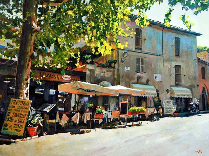 LUNCHTIME-IN-ITALY-oils-on-panel-80cm-x-60cm
