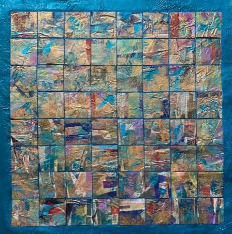 Mosaic, Fabric & Acrylic Paint, 60cm X60cm Lfa Galleries 672