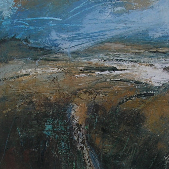 Moorland Glimpse No 1, Acrylic And Gesso. 26 X 26 Cm Sold